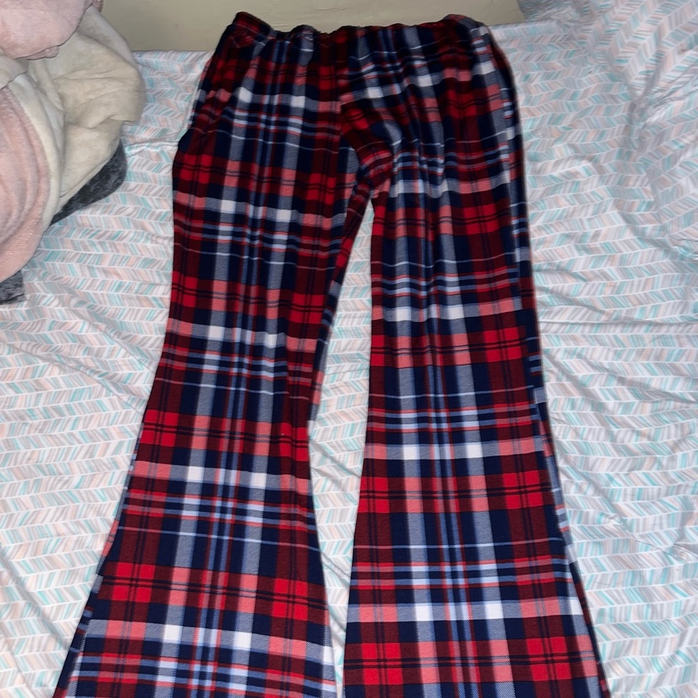 Plaid flare pants